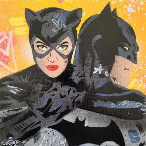 Peinture Batman Catwoman par Kedarone Carré d artistes