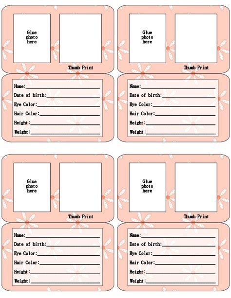 9+ Amazing Free Printable Child Identification Card – Repli Counts ...