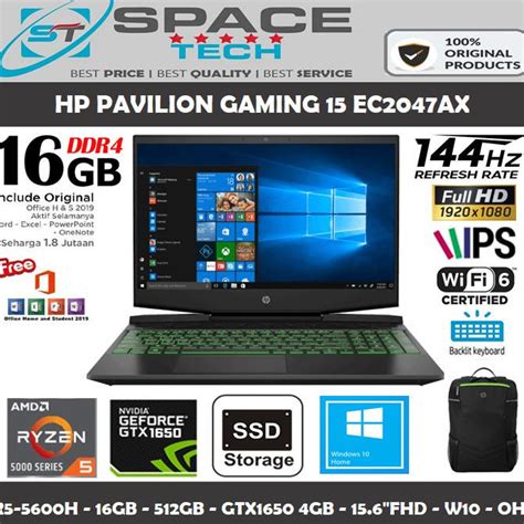 Jual Hp Pavilion Gaming Ec Ax Ryzen H Gb Gb Gtx G