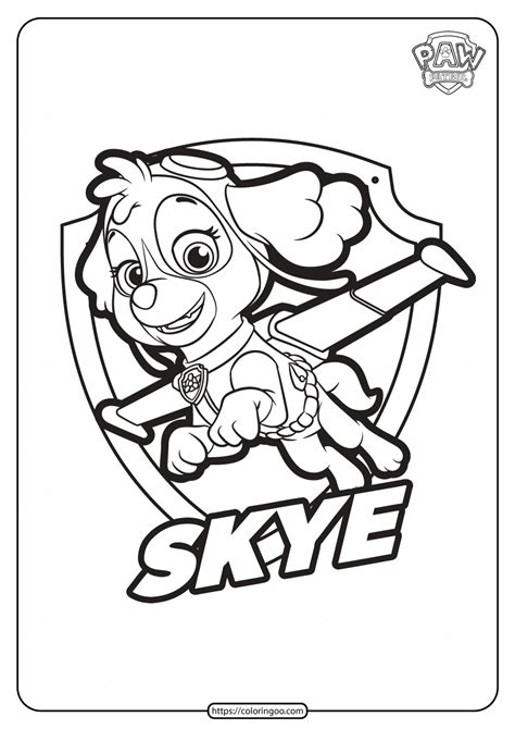 Free Printable Paw Patrol Skye Coloring Pages Paw Patrol Coloring