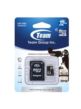 Team TUSDH32GCL1003 10U03 32GB MicroSDHC W SD Adapter