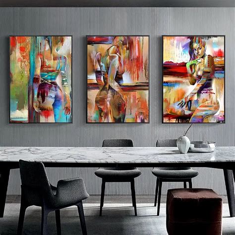 Sex Figure Women Oil Painting Print On Canvas Wall Art Abstract Poster