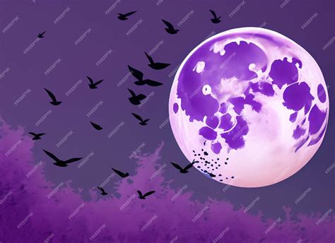 Premium AI Image | Purple full moon background