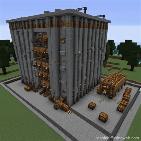 Minecraft Industrial Cobblestone Factory Stable Diffusion Online