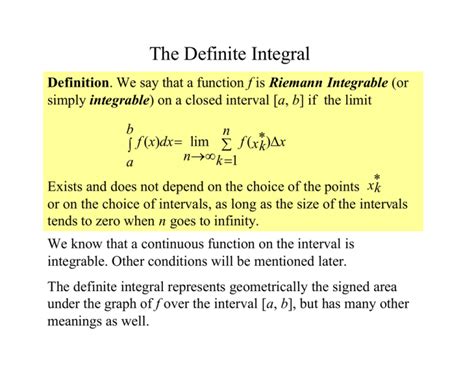 The Definite Integral