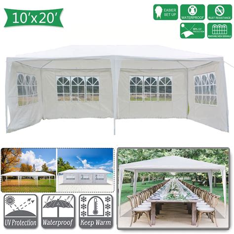 Topcobe 10' x 20' Canopy Tents for Outside, Canopy Tent for Camping with 4 Removable Sidewalls ...