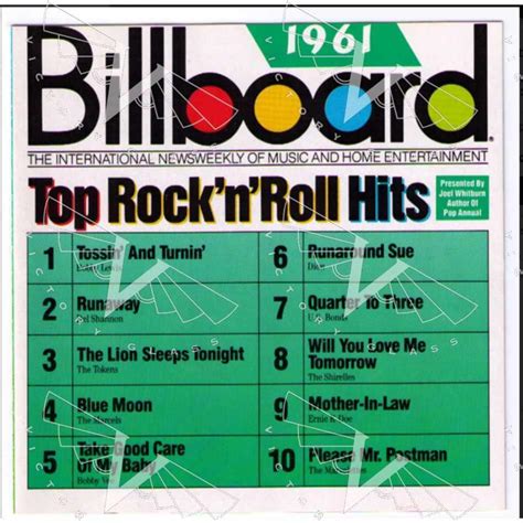 Billboard Top Rock n Roll Hits-1961-CD - Victory Glass