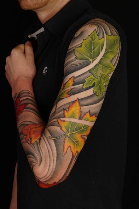 Maple Leaf Sleeve On Chris Tattoo By Shane Gallagher Coley Currently