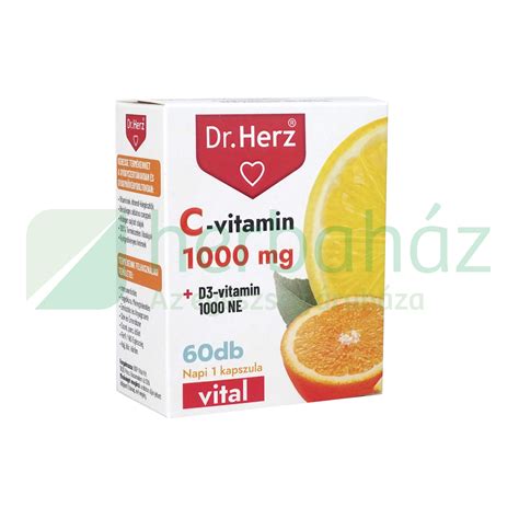 DR HERZ C VITAMIN 1000 MG D3 VITAMIN 1000 NE KAPSZULA 60DB Herbaház