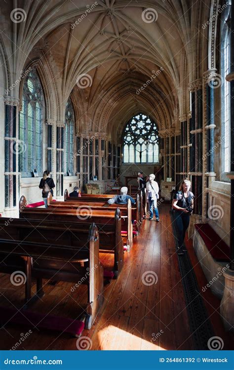 Vertical Shot Of The Interior At The Gothic Church Kylemore Abbey In