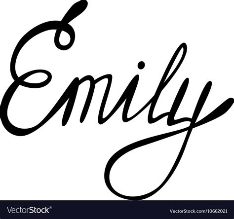 Emily Name Lettering Royalty Free Vector Image