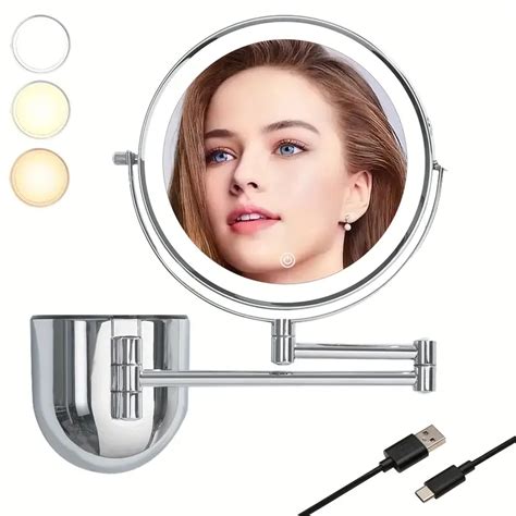 Wall Mounted Lighted Makeup Vanity Mirror 1x 10x Magnifying Temu