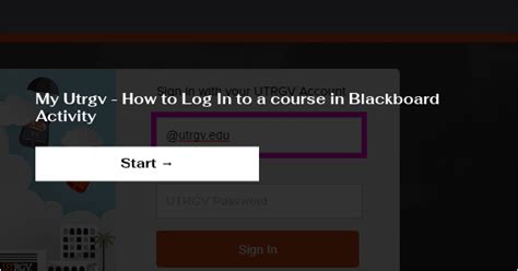 My Utrgv - How to Log In to a course in Blackboard Activity