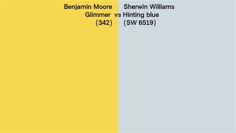 Benjamin Moore Glimmer 342 Vs Sherwin Williams Hinting Blue SW 6519