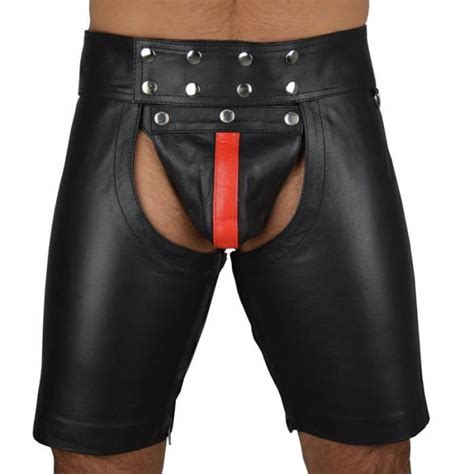 Homme Lingerie Sexy S Duisant Porter Noir En Cuir Verni Pu Shorts