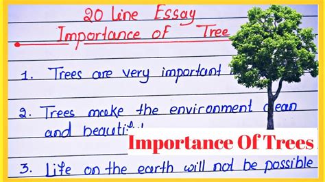 20 Line Essay On Importance Of Tree In English L Importance Of Tree