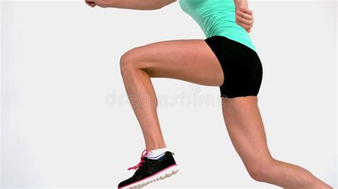 Athletic Brunette Jumping Stock Footage Video Of Shape