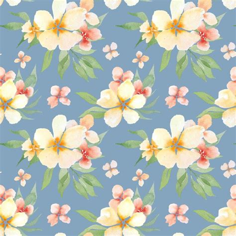 Premium Photo Watercolor Gentle Peach Flowers Seamless Pattern