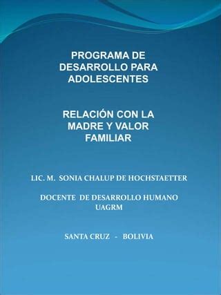 Adolescentes Relaci N Con La Madre Valor Familiar Pdf