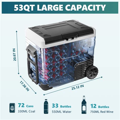 12 Volt Dual Zone Portable Car Refrigerator Euhomy