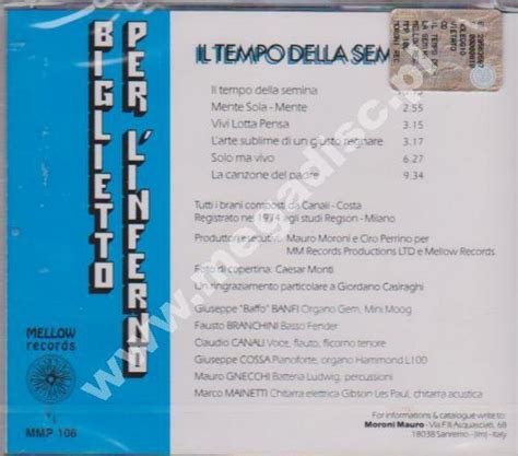 Il Tempo Della Semina Unreleased 1975 2nd Album Italian Edition