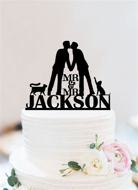 Gay Wedding Cake Topper Same Sex Custom Cake Topper Personalized Mr And Mr Cake Topper