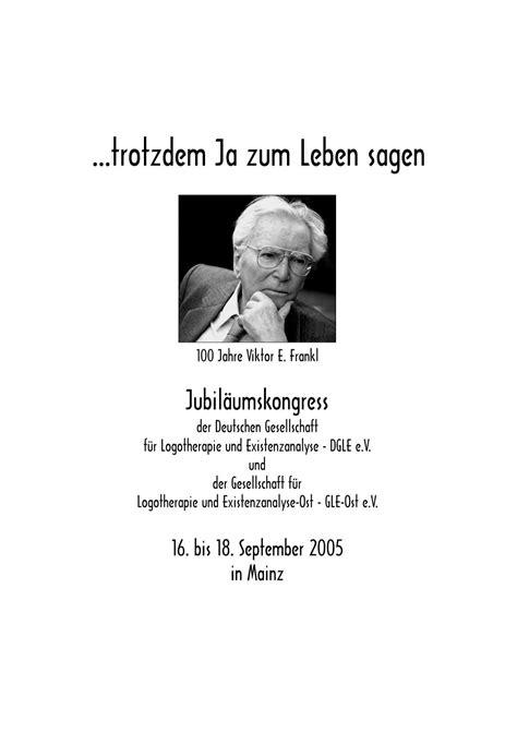 Trotzdem Ja Zum Leben Sagen