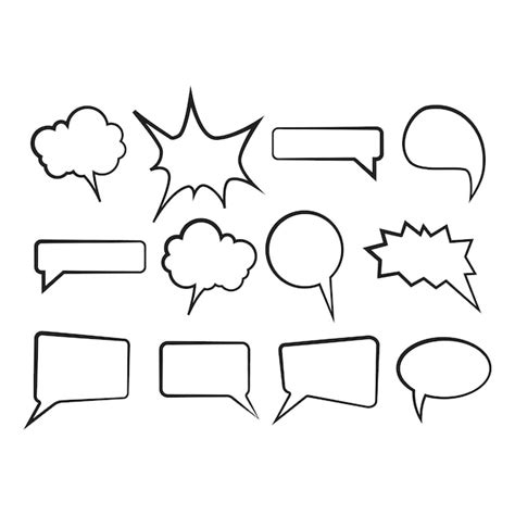 Premium Vector Collection Of Empty Comic Speech Bubbles Retro Cartoon