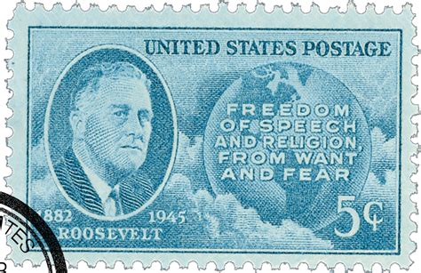 933 1946 5c Roosevelt And Four Freedoms Mystic Stamp Company