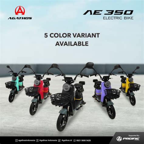 Agathos Ae Sepeda Listrik Dewasa Electric E Bike Watt V Ah