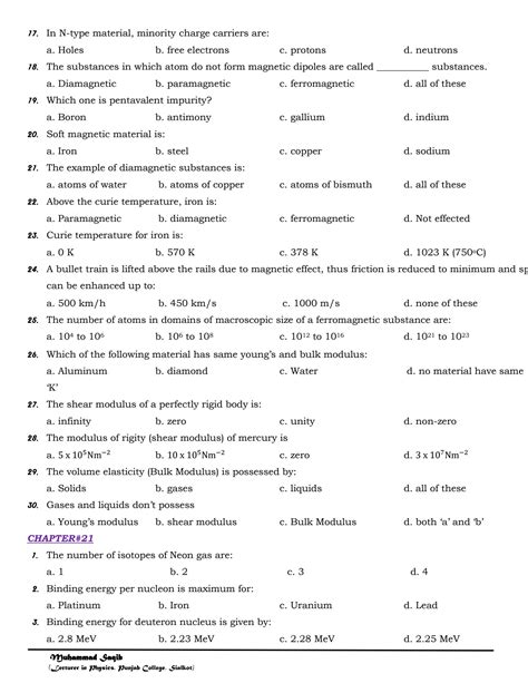 Solution Physics Class 12 Ch1721 Physics Mcqs Question Paper Studypool