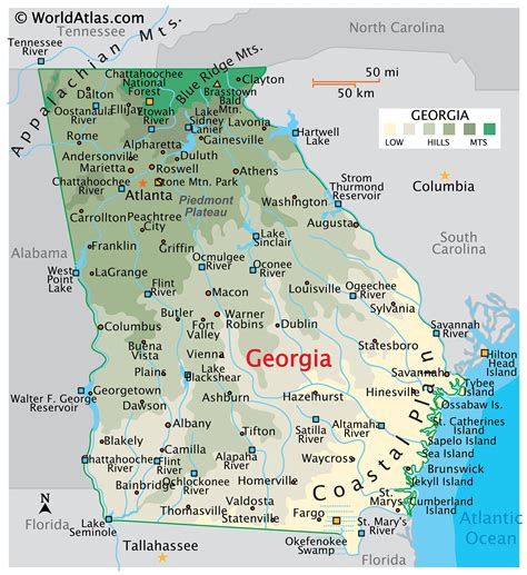map  georgia cities  georgia map stock  high res