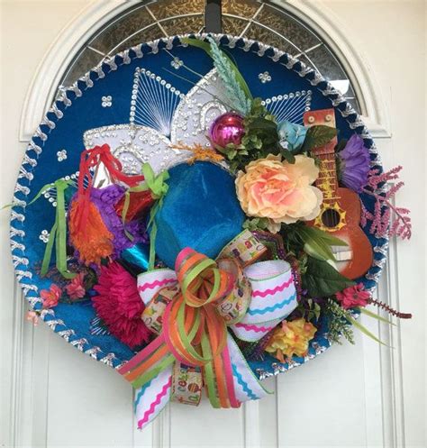 Fiesta Sombrero Wreath Fiesta Wreath Cinco De Mayo Wreath Etsy