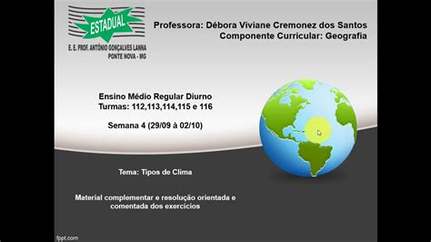 Sugest Es De Atividades Geografia Tipos De Climas Do