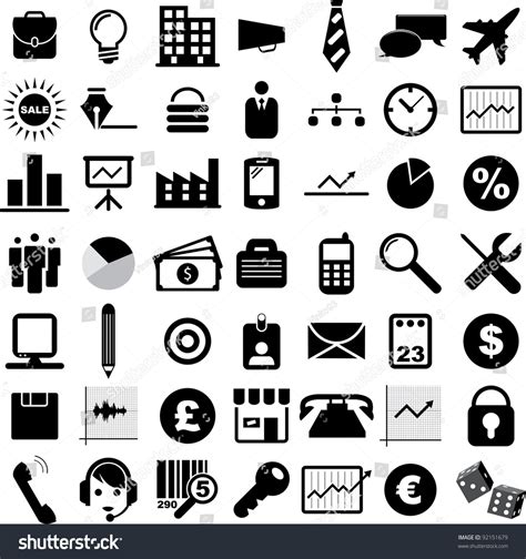 Vector Illustration Business Icons Stock Vector (Royalty Free) 92151679 ...