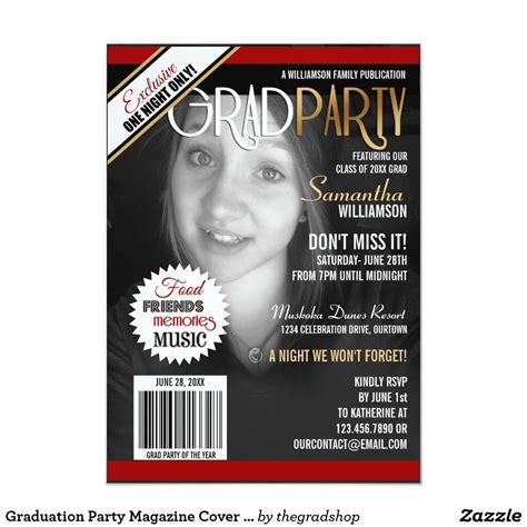 Graduation Party Magazine Cover Invitation Graduation