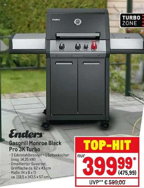 Enders Gasgrill Monroe Black Pro K Turbo Angebot Bei Metro Prospekte De