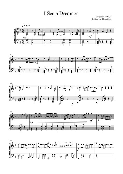 I See A Dreamer Sheet Music For Piano Solo