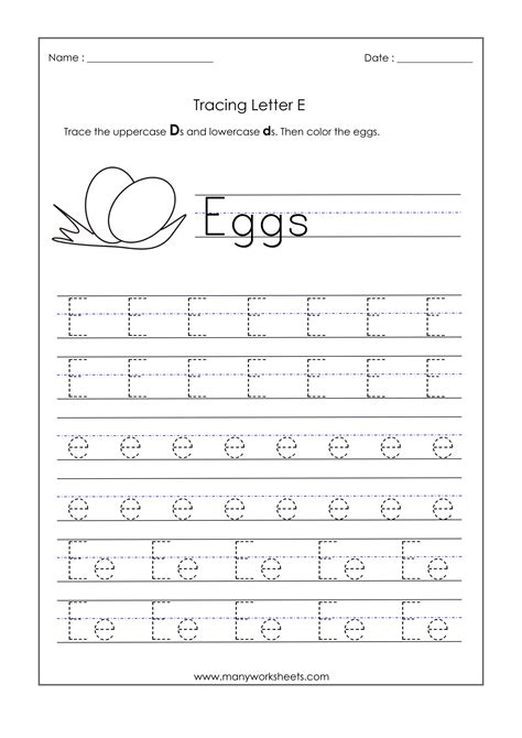 Worksheets For Letter E Printable Calendars At A Glance