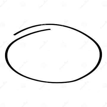 Oval Circle Drawn with a Brush Hand, Doodle Cartoon Oval Stock Vector ...