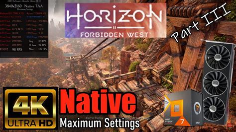 7900 XTX 7800X3D Horizon Forbidden West 4K Native TAA Maximum