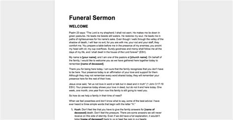 Funeral Sermon