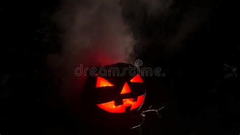 Red Eye Pumpking in Halloween Horror Scene Stock Footage - Video of inside, halloween: 125877306