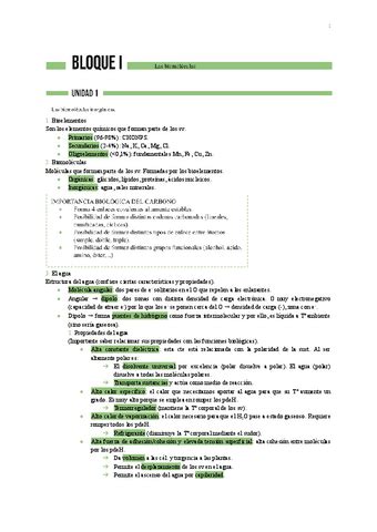 Bloque I Las Biomoleculas Pdf