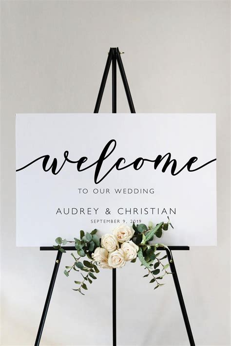 Modern Script Wedding Welcome Sign Template Ceremony Sign Etsy