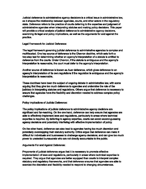 Judicial deference to administrative agency decisions a critical