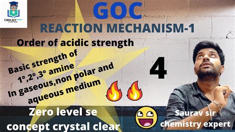 Order Of Acidic Strength Basic Strength Of Amines GOC JEE NEET BOARD