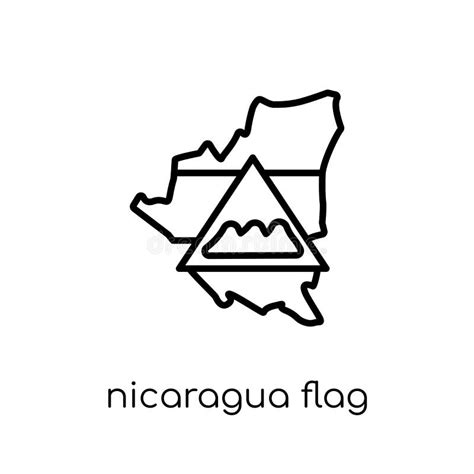 Icono De La Bandera De Nicaragua Ilustración del Vector Ilustración