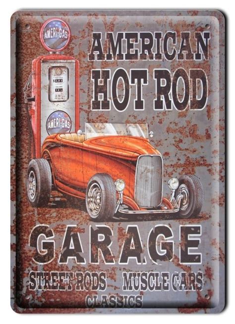 Hot Rod Garage Metalowy Szyld Plakat Retro Szyldbaza Pl