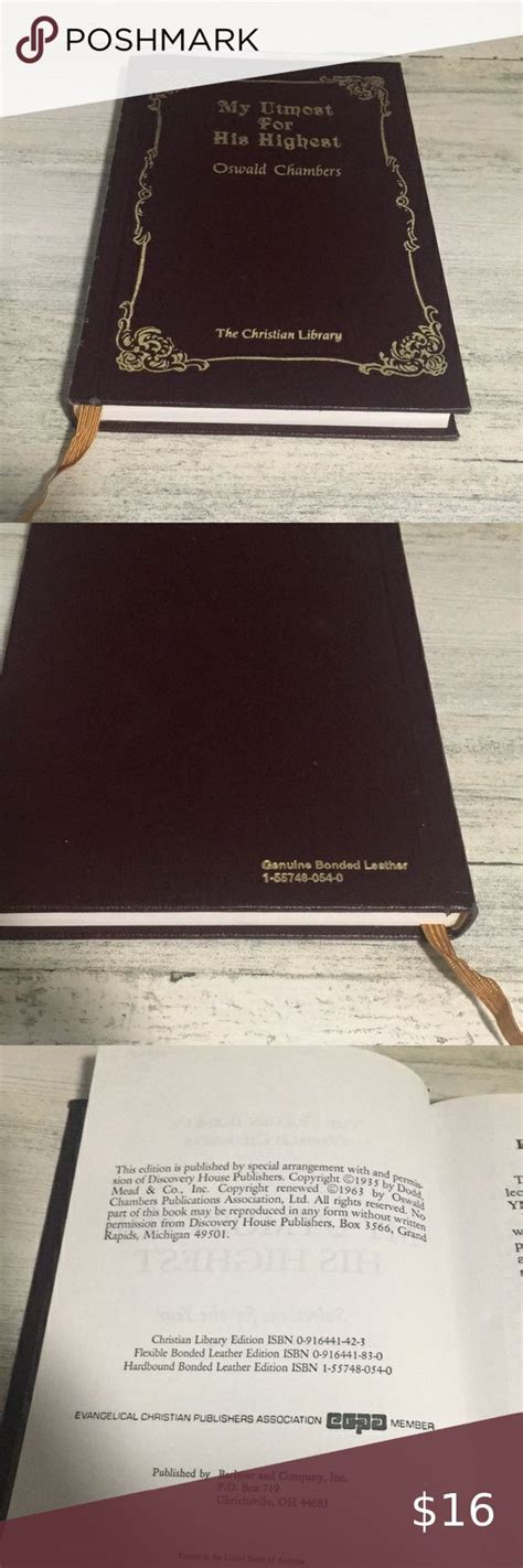 My Utmost For His Highest Hardback Leather Book By Oswald Chambers May